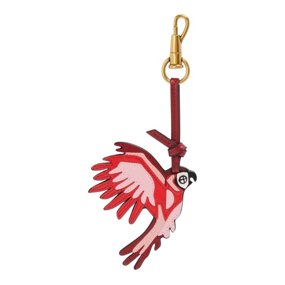 ZIMMERMANN Leather Keychain & Bag Charm - Parrot Bird...